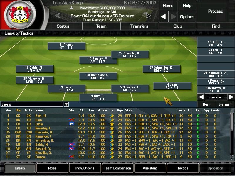 Total Club Manager 2004 screenshot 3 for Playstation 2